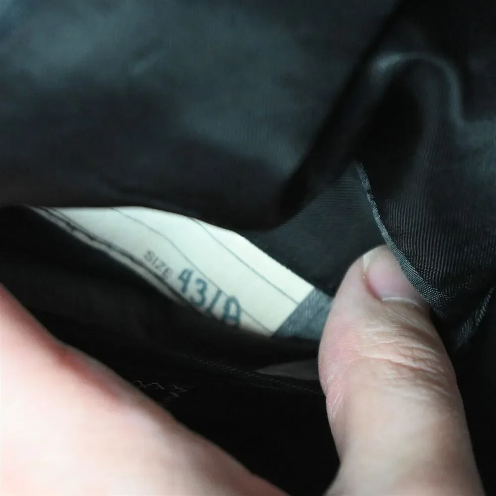 Vtg Bespoke 90s 42L 30x30‎ Gray Stripe Slim USA Made Mens Jacket Pants Suit